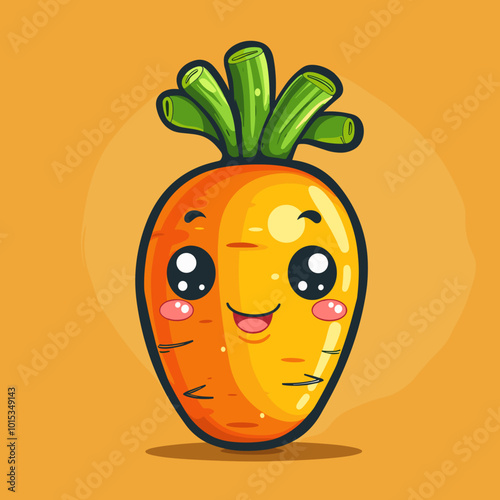 Cute Cartoon vegetable icon character simple vector illustration