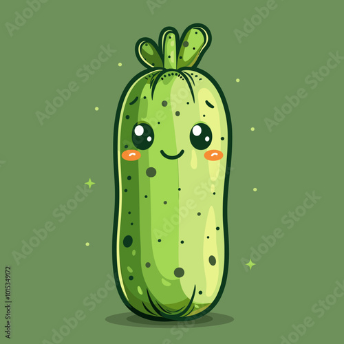 Cute Cartoon vegetable icon character simple vector illustration