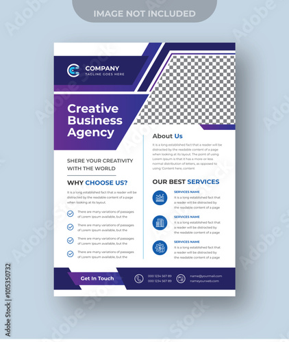 Modern A4 corporate creative clean business flyer design template