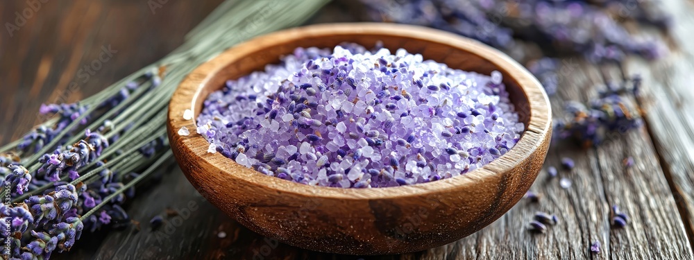 lavender-scented bath salts. Selective focus lavender-scented bath salts. Selective focus