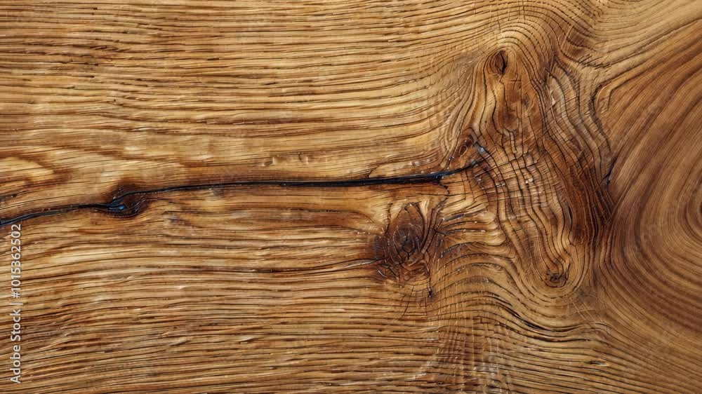 A close-up view of a knot in a piece of wood