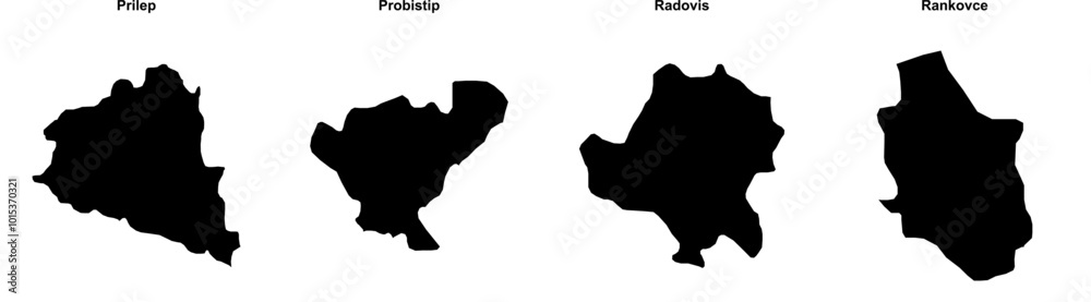 Prilep, Probistip, Radovis, Rankovce outline maps Prilep, Probistip, Radovis, Rankovce outline maps