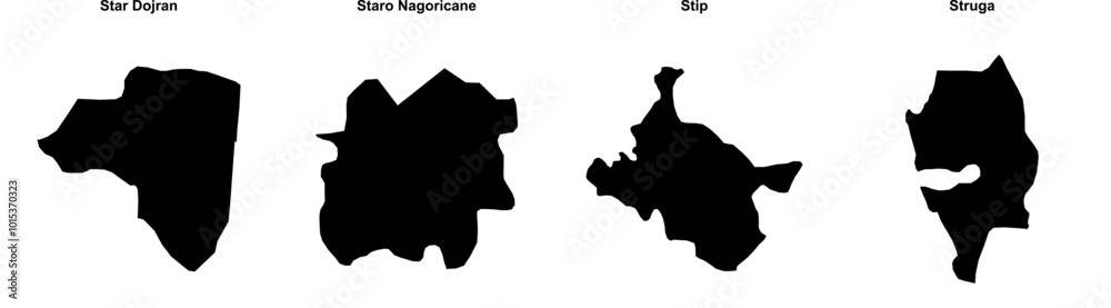 Star Dojran, Staro Nagoricane, Stip, Struga outline maps Star Dojran, Staro Nagoricane, Stip, Struga outline maps