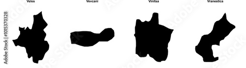 Veles, Vevcani, Vinitsa, Vranestica outline maps