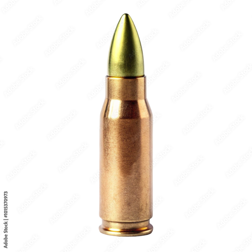 A gold bullet with a purple tip on transparent background A gold bullet with a purple tip on transparent background