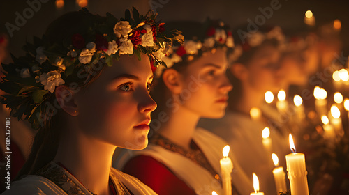 Swedish St. Lucia Day Celebration: Candlelit Traditions Brighten the Winter Night photo