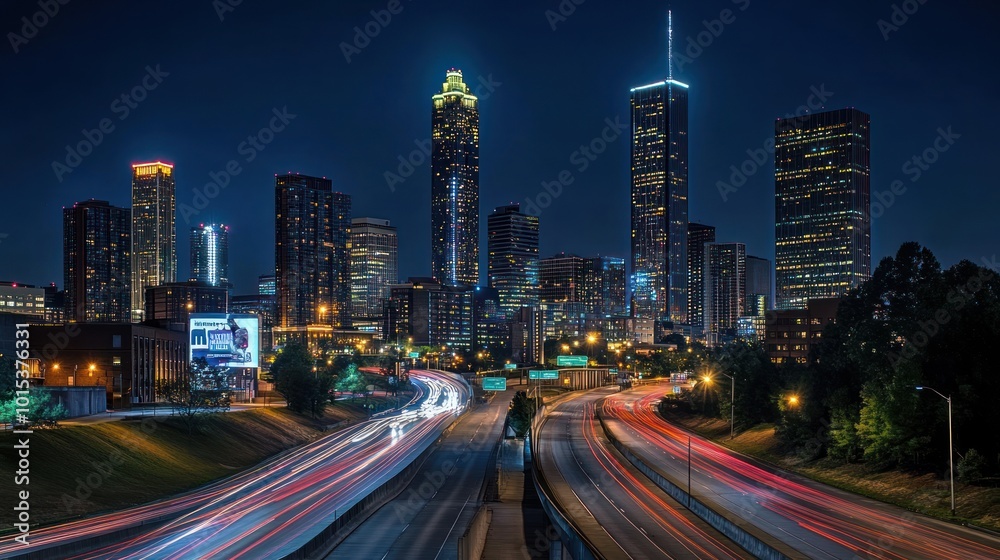 Obraz premium Atlanta Skyline at Night