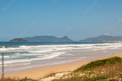 ilha do Campeche vista da Praia da Joaquina Florianópolis Santa Catarina Brasil Florianopolis