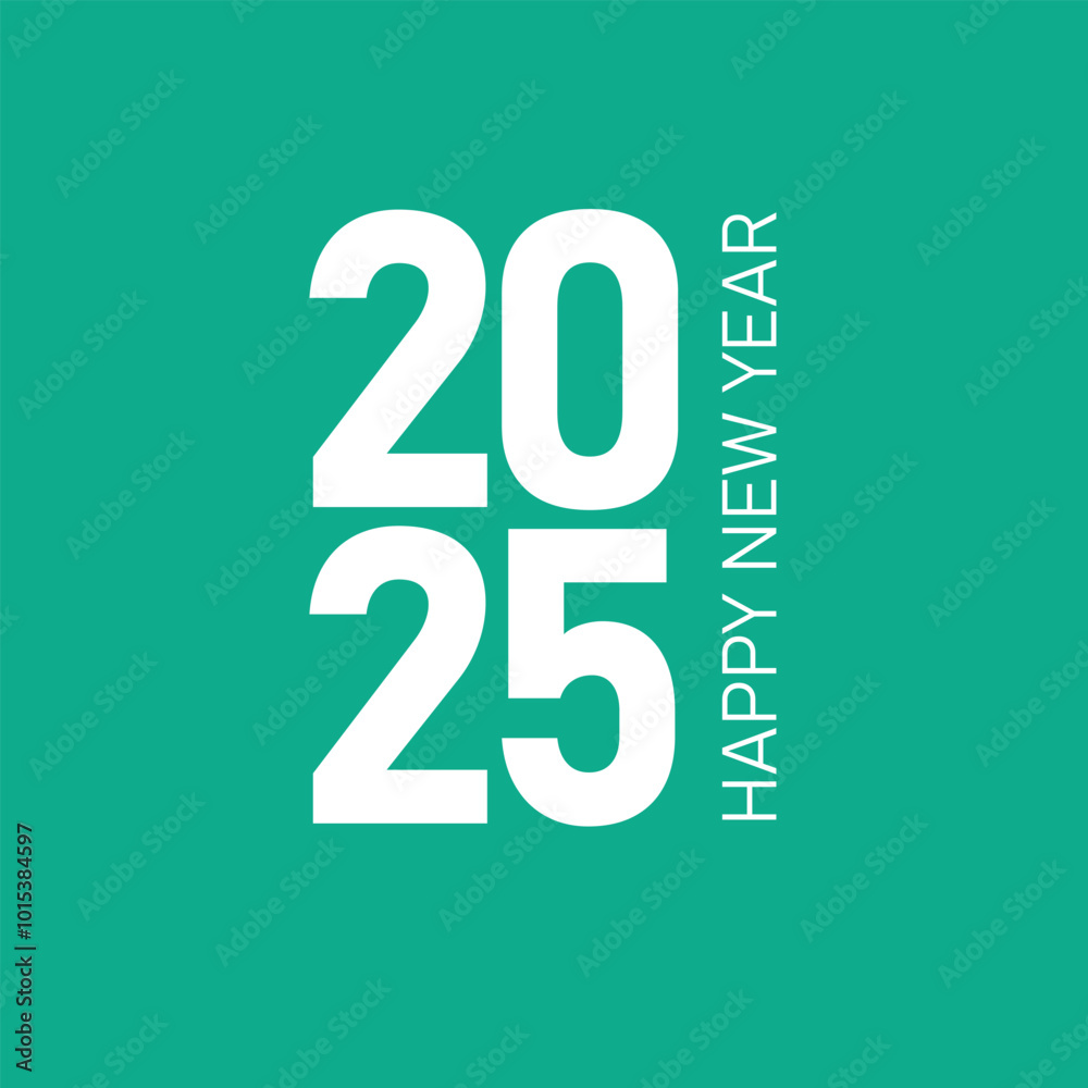 2025 happy new year simple style white font and green background 2025 happy new year simple style white font and green background