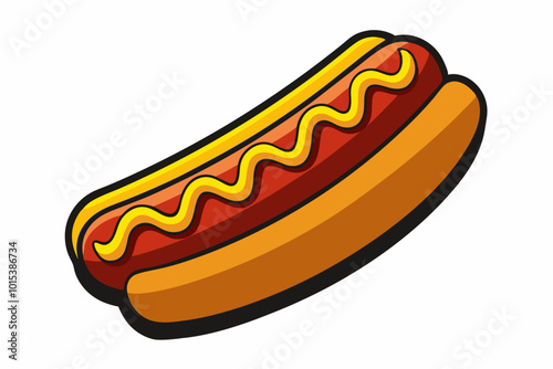3d fast food realistic hot dog, silhouette black color vector illustration
