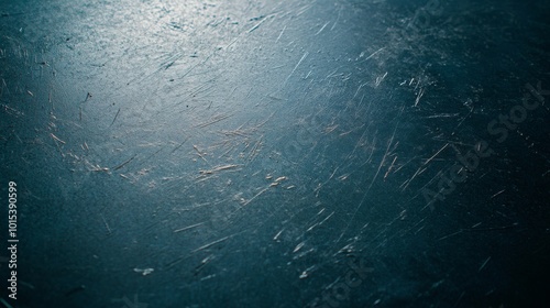 A textured, dark surface showcases chaotic scratches and dust swirls, enhanced by high-contrast lighting creating deep shadows that evoke nostalgia for old film