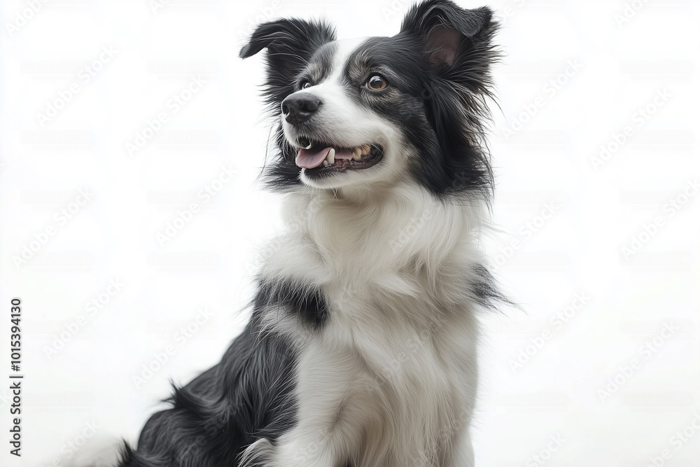border collie portrait on white background. Cute god portrait image. border collie portrait on white background. Cute god portrait image.