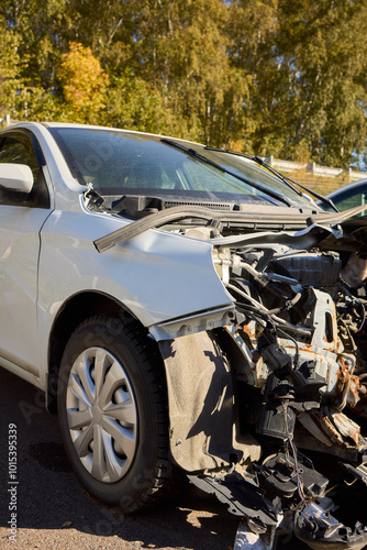 Severe Car Crash Damage Completely Wrecked Vehicles After a Major Collision Incident