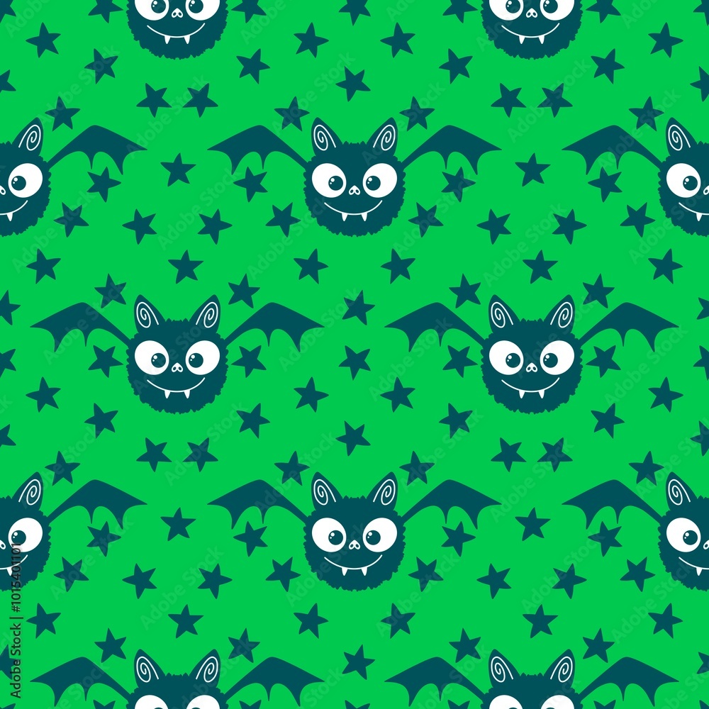 Halloween animals seamless bats vampire pattern for wrapping paper and fabrics Halloween animals seamless bats vampire pattern for wrapping paper and fabrics