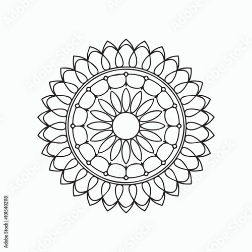 simple mandala coloring page, pattern mandala, geometric mandala vector design