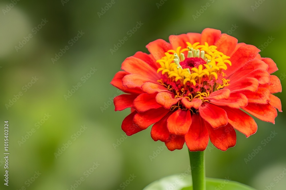 A close up of zinnia flowers with bright bold color petals A close up of zinnia flowers with bright bold color petals