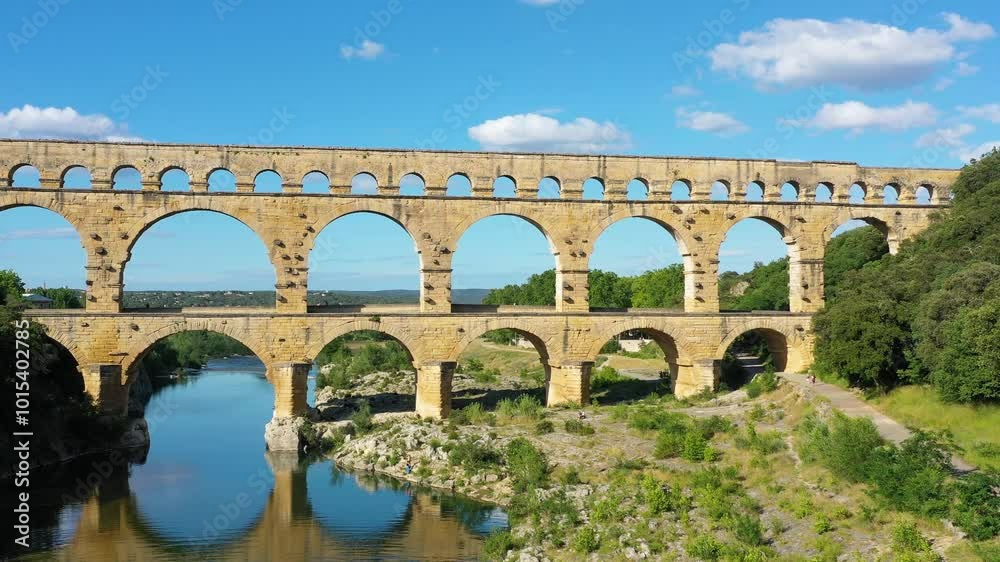 Exploring the majestic Pont du Gard aqueduct in France, discover the stunning architecture of the ancient Pont du Gard aqueduct in southern France. River Gard, Languedoc-Roussillon, France. Exploring the majestic Pont du Gard aqueduct in France, discover the stunning architecture of the ancient Pont du Gard aqueduct in southern France. River Gard, Languedoc-Roussillon, France.