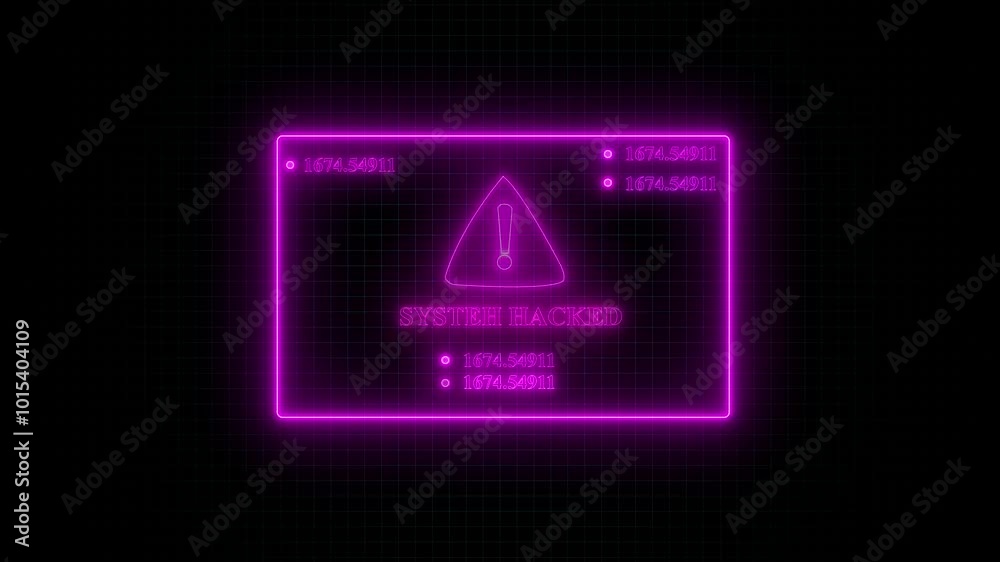 System hack security breach computer hacking warning message hacked aler ,Flashing warning sign. The sign can be used as a layer over other footage. System failure, breakdown, flaw, malfunction