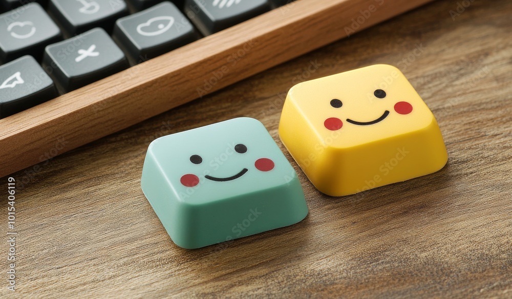Computertastatur with satisfaction icons for Smiling Feedback Computertastatur with satisfaction icons for Smiling Feedback