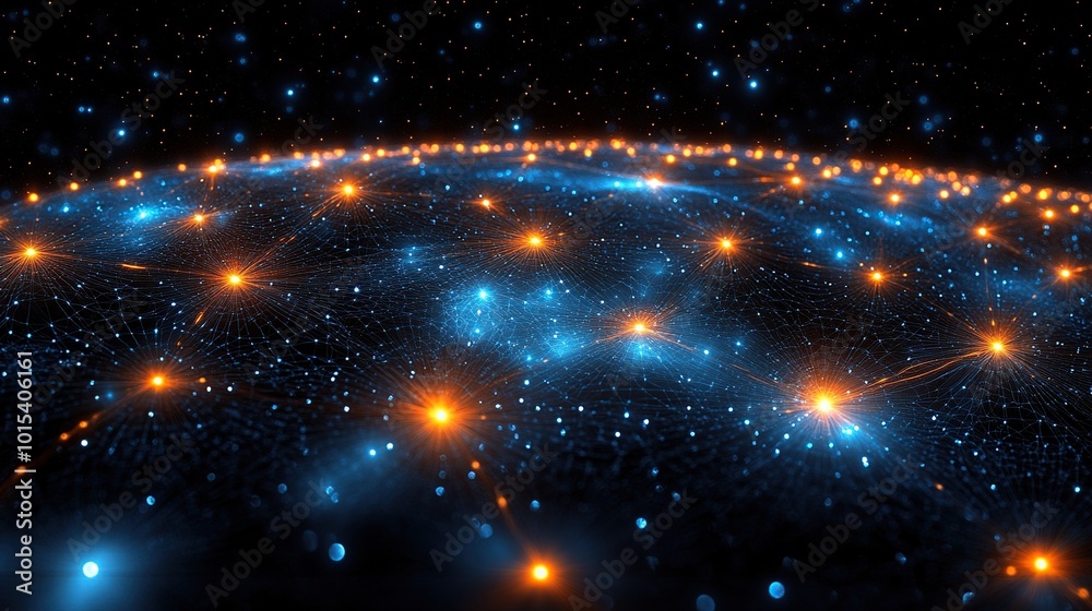 Obraz premium Abstract visualization of interconnected data points.