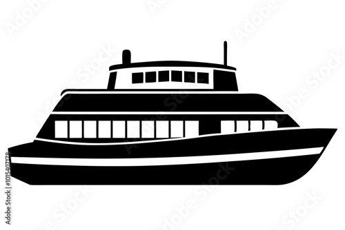 
ferry silhouette vector illustration 