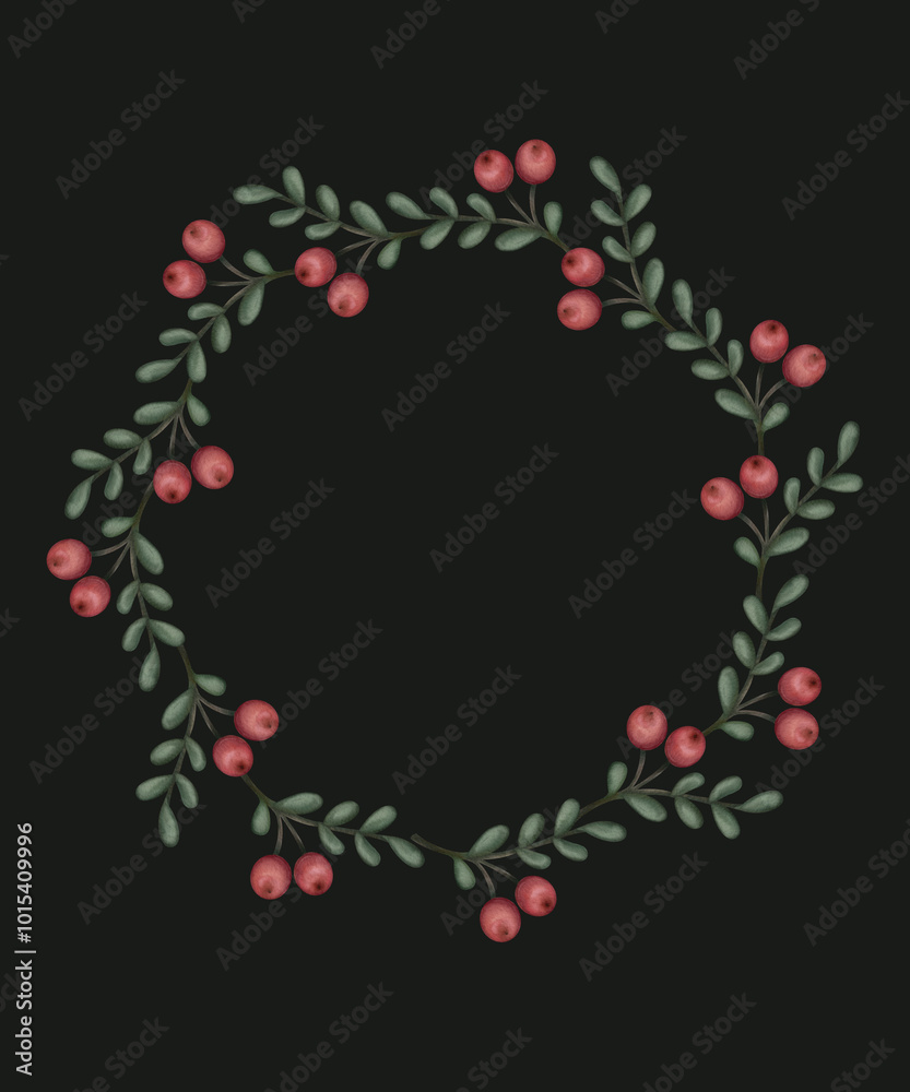 Festive Watercolor Wreath with Holiday Branches and Berries – Perfect for Christmas Cards and Home Décor Festive Watercolor Wreath with Holiday Branches and Berries – Perfect for Christmas Cards and Home Décor