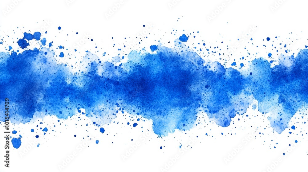 Background with watercolor elements and volumetric smoke. Blue color. Ideal for design, web, cards, text, decoration, or surfaces.