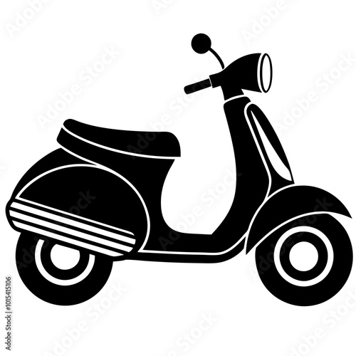 Versatile scooter silhouette vector design for print on demand or personal use. Simple and bold, it works on a variety of products from mugs to books.