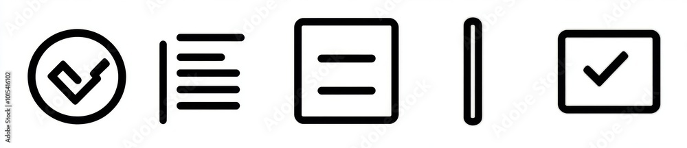 The clipboard icon set includes checkmarks and crosses. Design for ads, logos, etc.