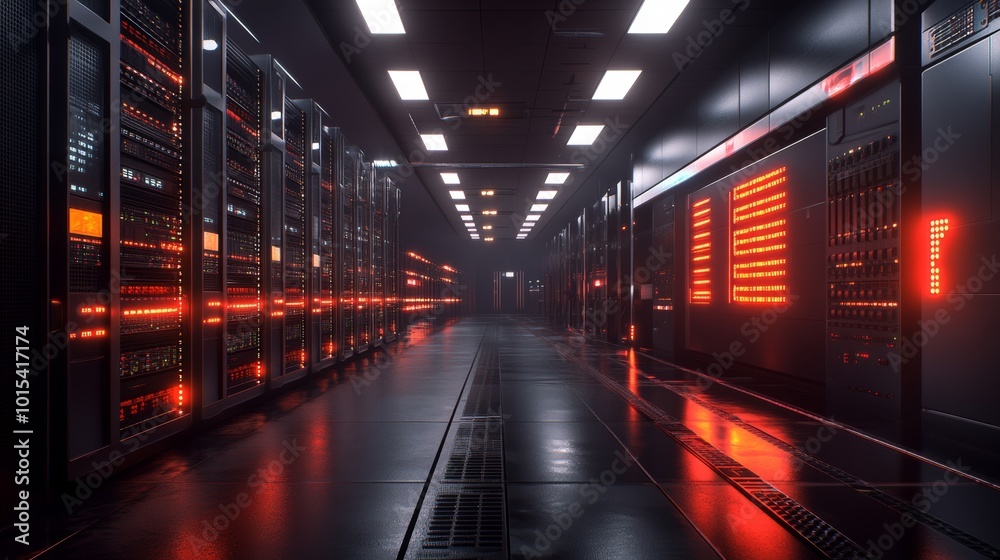 The Server Room. High Resolution Illustration, 8K. The Server Room. High Resolution Illustration, 8K.