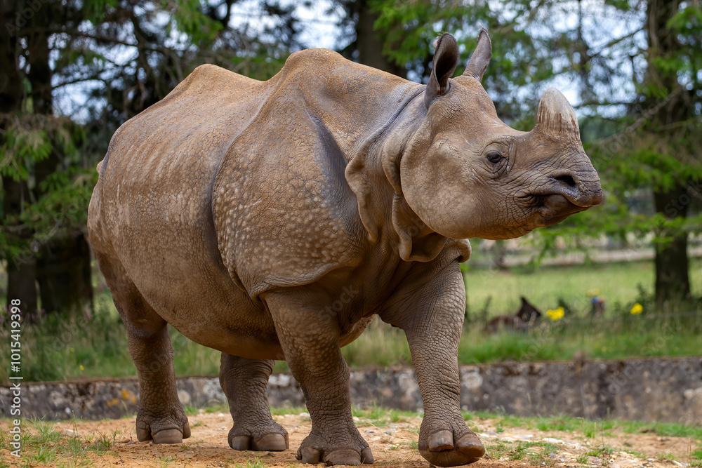Obraz premium The Indian rhinoceros, Greater one-horned rhinoceros (Rhinoceros unicornis)
