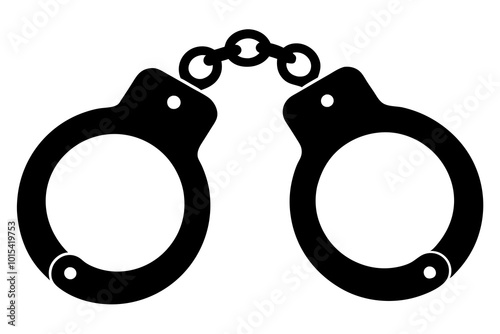 Handcuff Silhouette Icon - Transparent Background