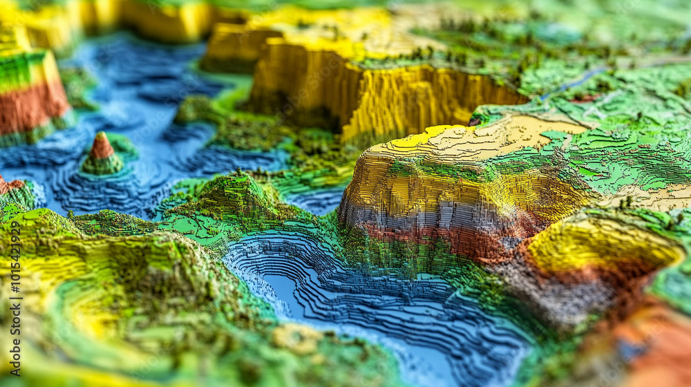 GIS geodata mapping concept illustrates advanced spatial analysis. This image showcases interconnected layers, revealing the depth of geographic data interpretation and visualization