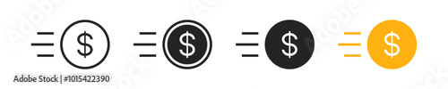 Send money icon set. Money transfer icon dollar symbol, Coin flat icon logo , money icon with three lines