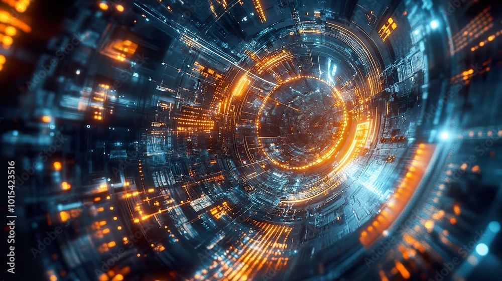 custom made wallpaper toronto digitalAn artistic depiction of AI adoption in the workplace, featuring abstract elements of science and technology interwoven with futuristic motifs, representing innovation and progress 32k,