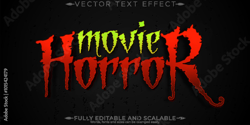 Halloween monster text effect, editable horror and scary text style