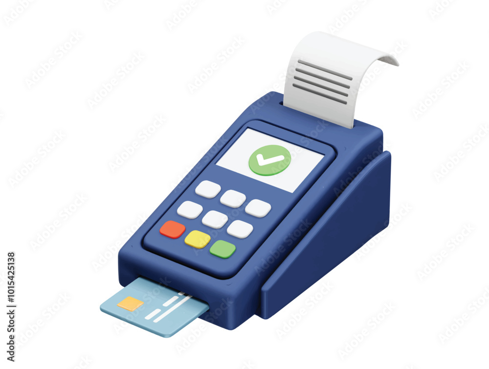 Pos machine payment terminal icon illustration 3d rendering Pos machine payment terminal icon illustration 3d rendering