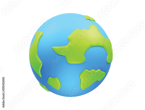 World globe with stand 3d vector icon illustration 3d render