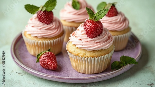  Pink Frosting & Strawberries