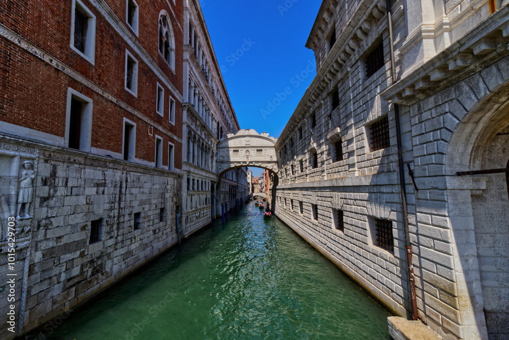 Boats come under the bridge of sighs, Venice, Italy Boats come under the bridge of sighs, Venice, Italy