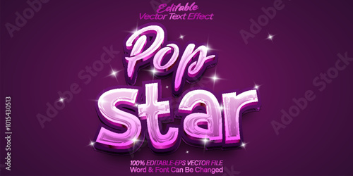 Pop Star Vector Text Effect Editable Alphabet Retro Club Music Party Rock