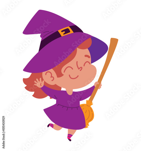 cute girl in witch disguise