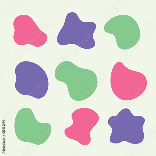 Collection of Vector abstract shapes and Liquid drops for design and creative element shapes