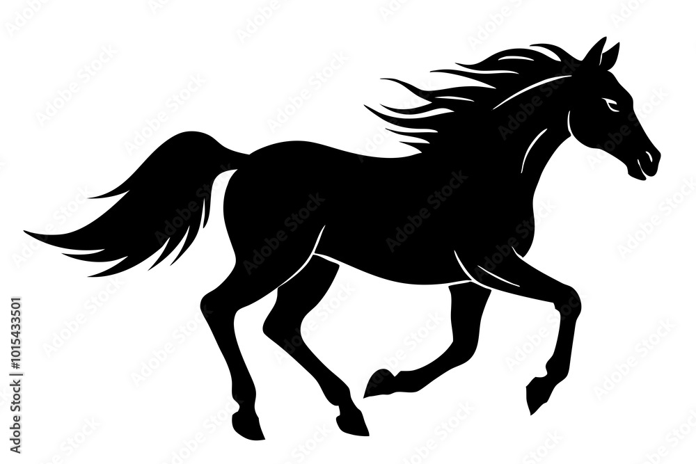 Fototapeta premium horse silhouette isolated on white