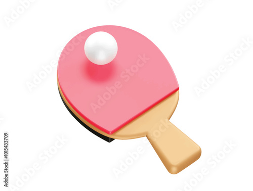 Table Tennis Racket with Ball icon illustration