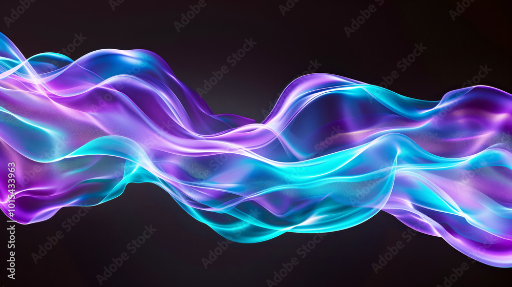 Abstract neon waves of light in vibrant purple and blue hues Abstract neon waves of light in vibrant purple and blue hues