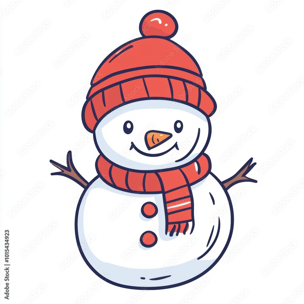Cute snowman. Icon. Vector. Winter holiday theme. Cute snowman. Icon. Vector. Winter holiday theme.