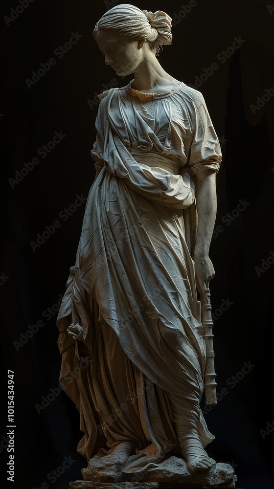 Marble Sculpture of a Woman in a Draped Robe Marble Sculpture of a Woman in a Draped Robe