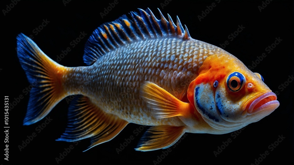 colorful fish on a black background colorful fish on a black background