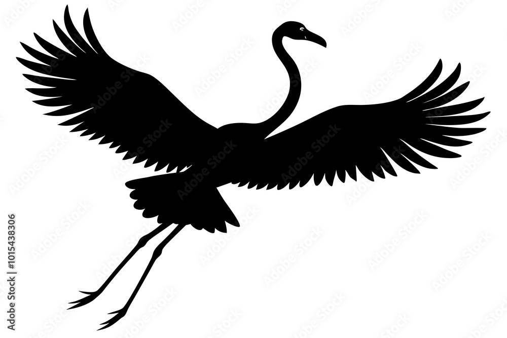 Fototapeta premium Cute Flamingo silhouette minimalistic vector art illustration
